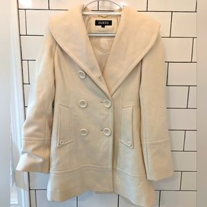 Guess brand, size small, cream pea coat